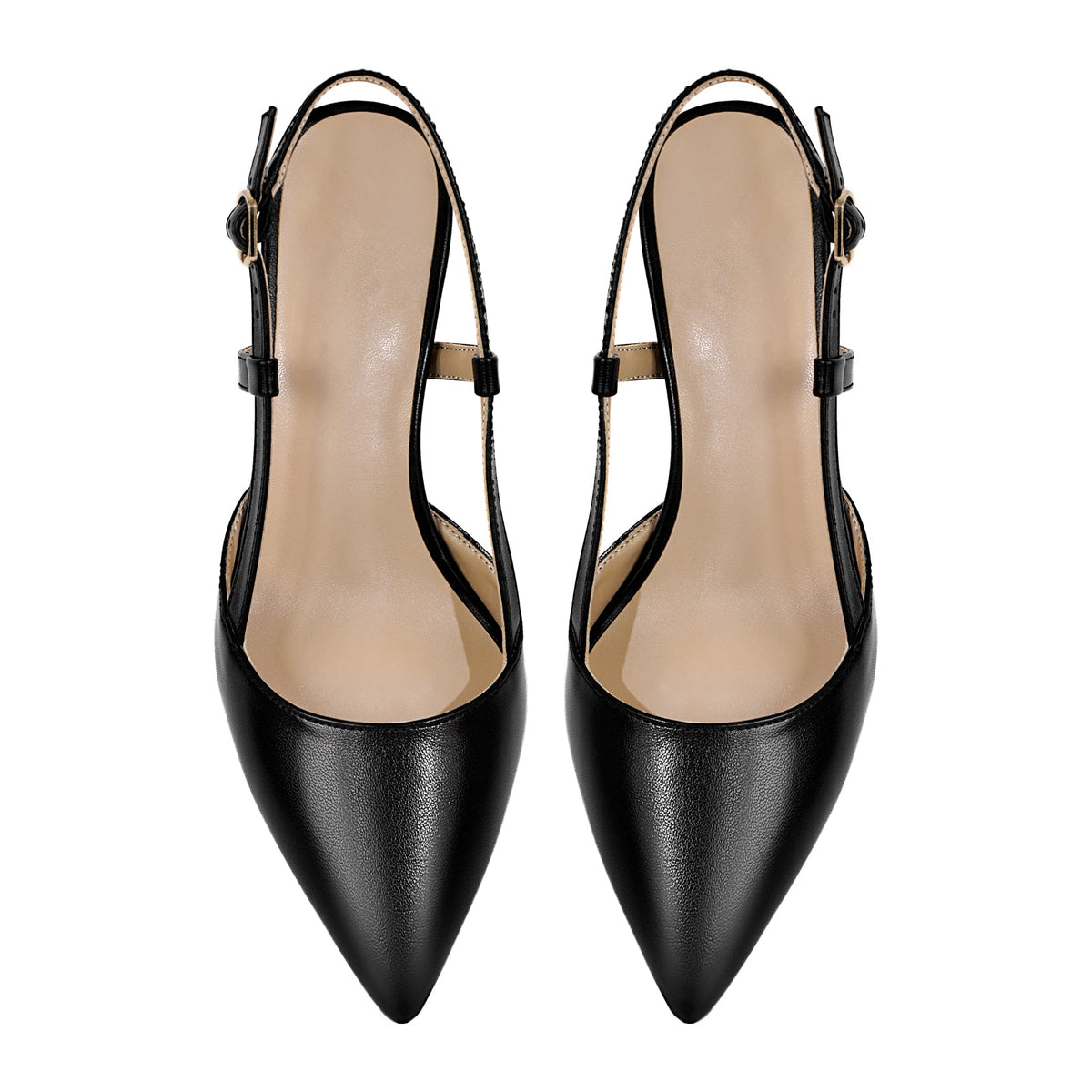 Pointed Toe Kitten Heel Slingback Pumps - Onlymaker Latest