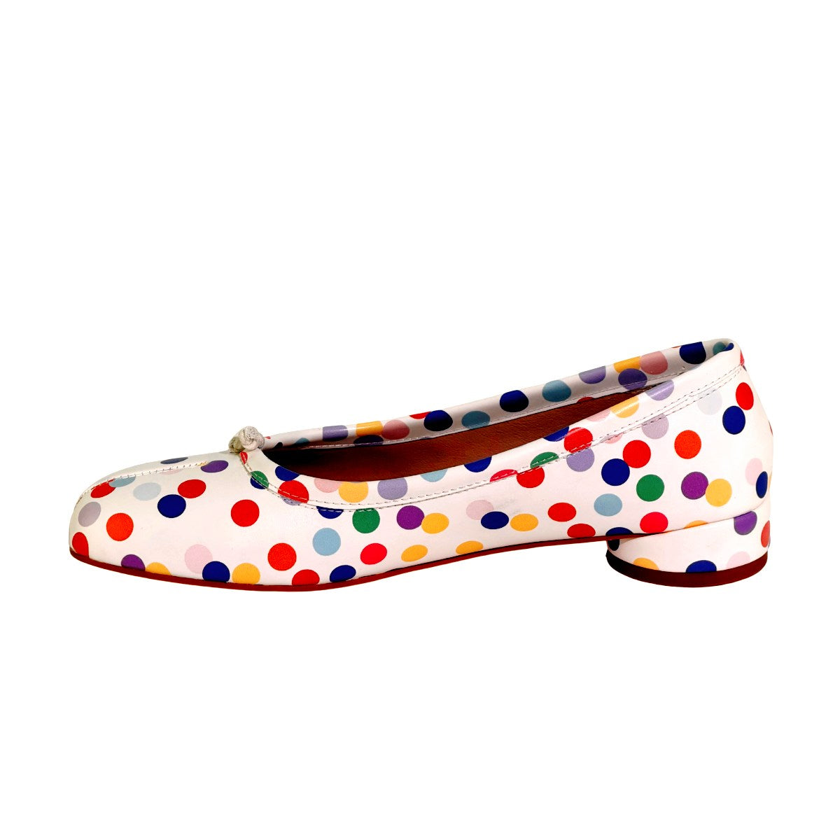 Colorful Polka Dot Tabi Round Heel Pumps - Onlymaker Popular