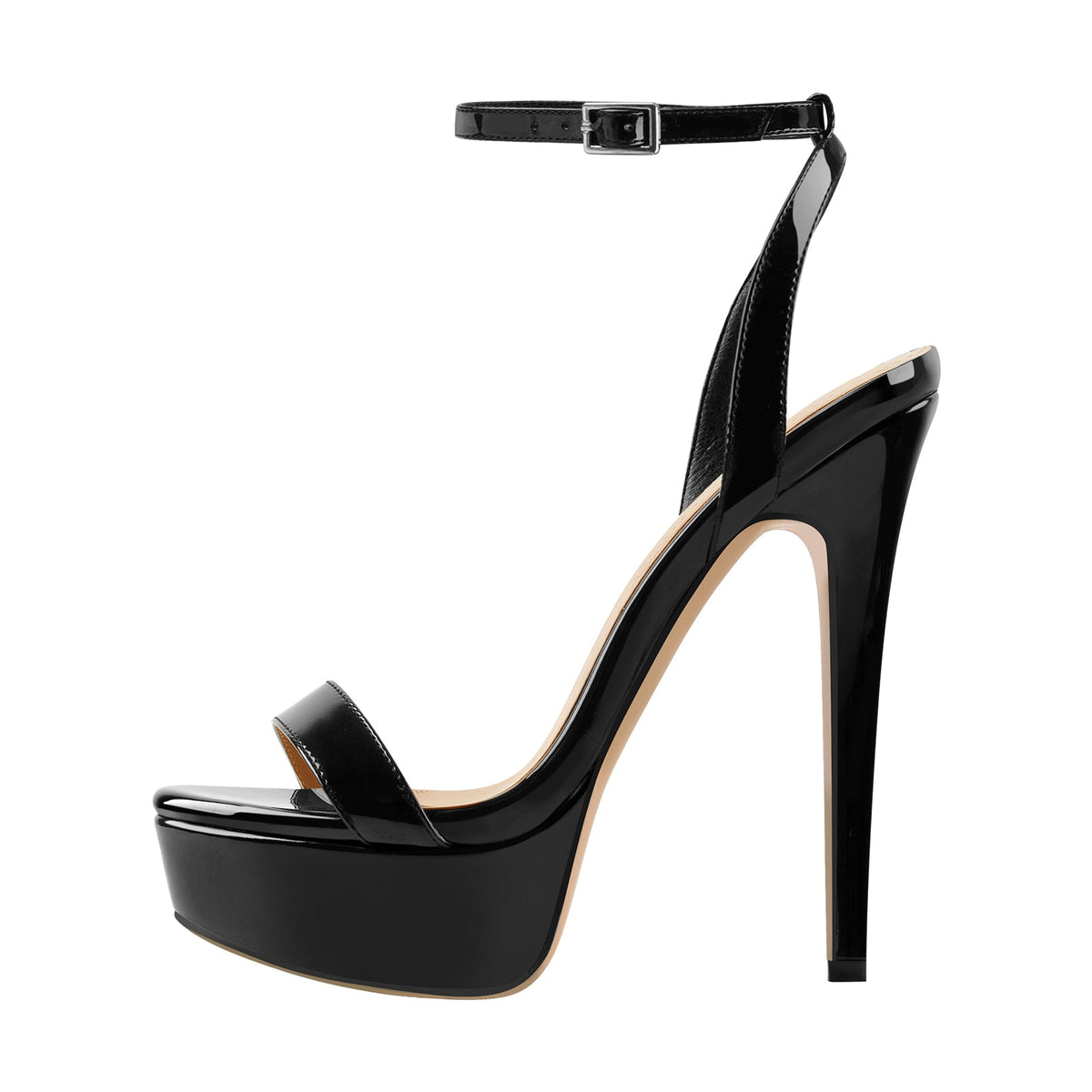Round Toe Ankle Strap Platform Stiletto Sandals - Onlymaker Trending