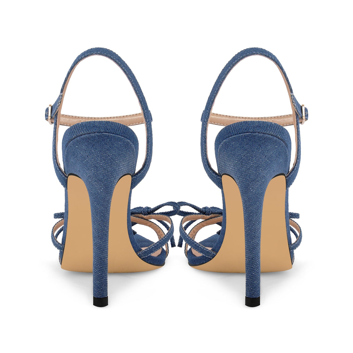 Denim Pointed Toe Bow Buckle Strap Sandals - Onlymaker Top Pick