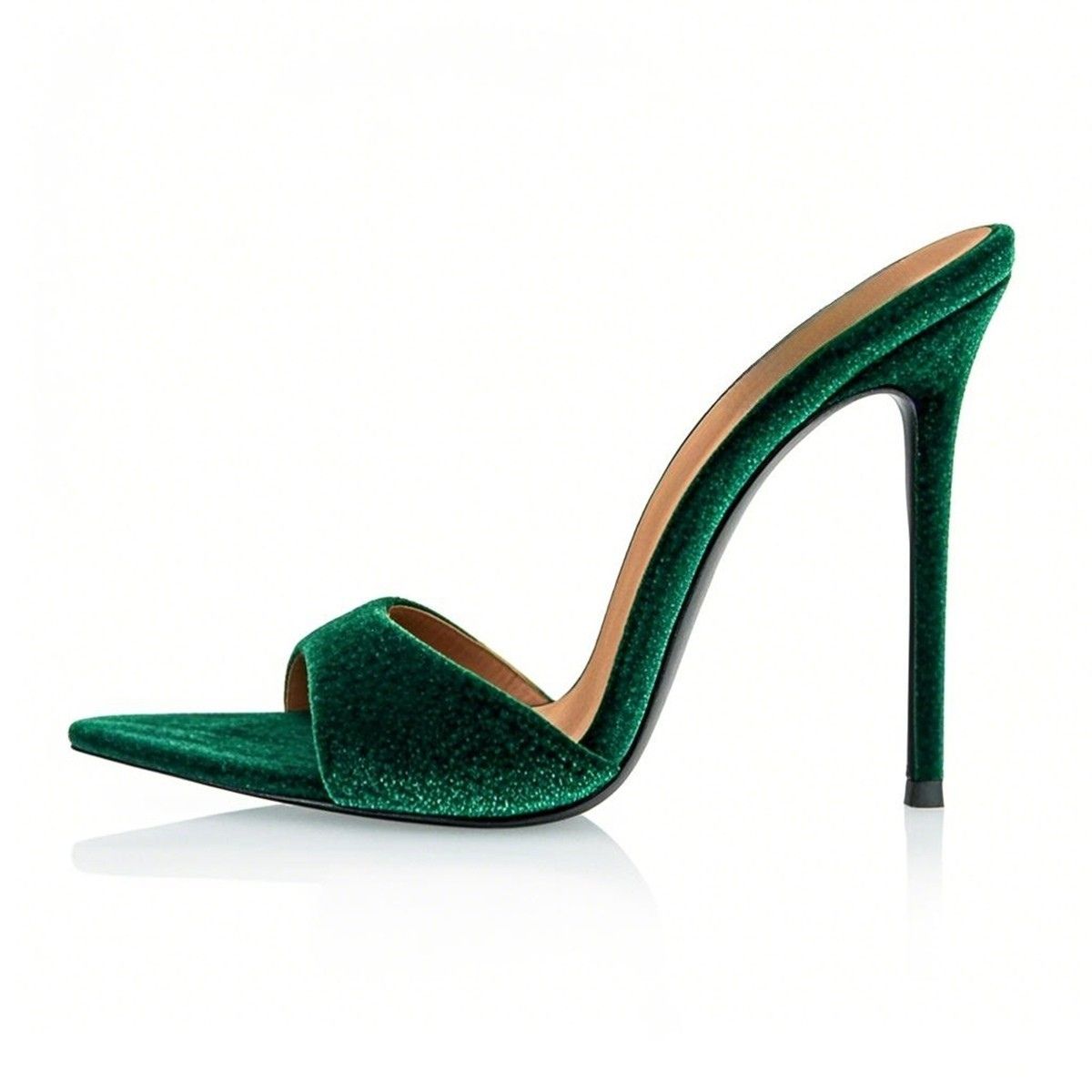 Pointed Toe Velvet High Heels Mules - Onlymaker Discount