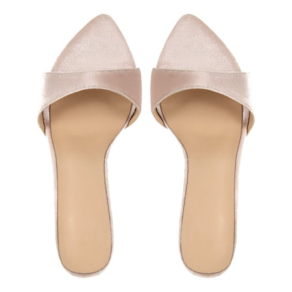 Pointed Toe Velvet High Heels Mules - Onlymaker Discount