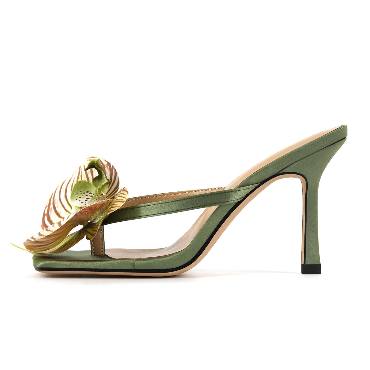 Square Toe Flower Thong Mules - Onlymaker Quality