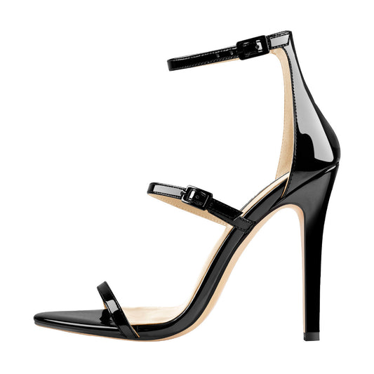 Ankle Strap Stiletto Open Toe Sandals - Onlymaker Classic