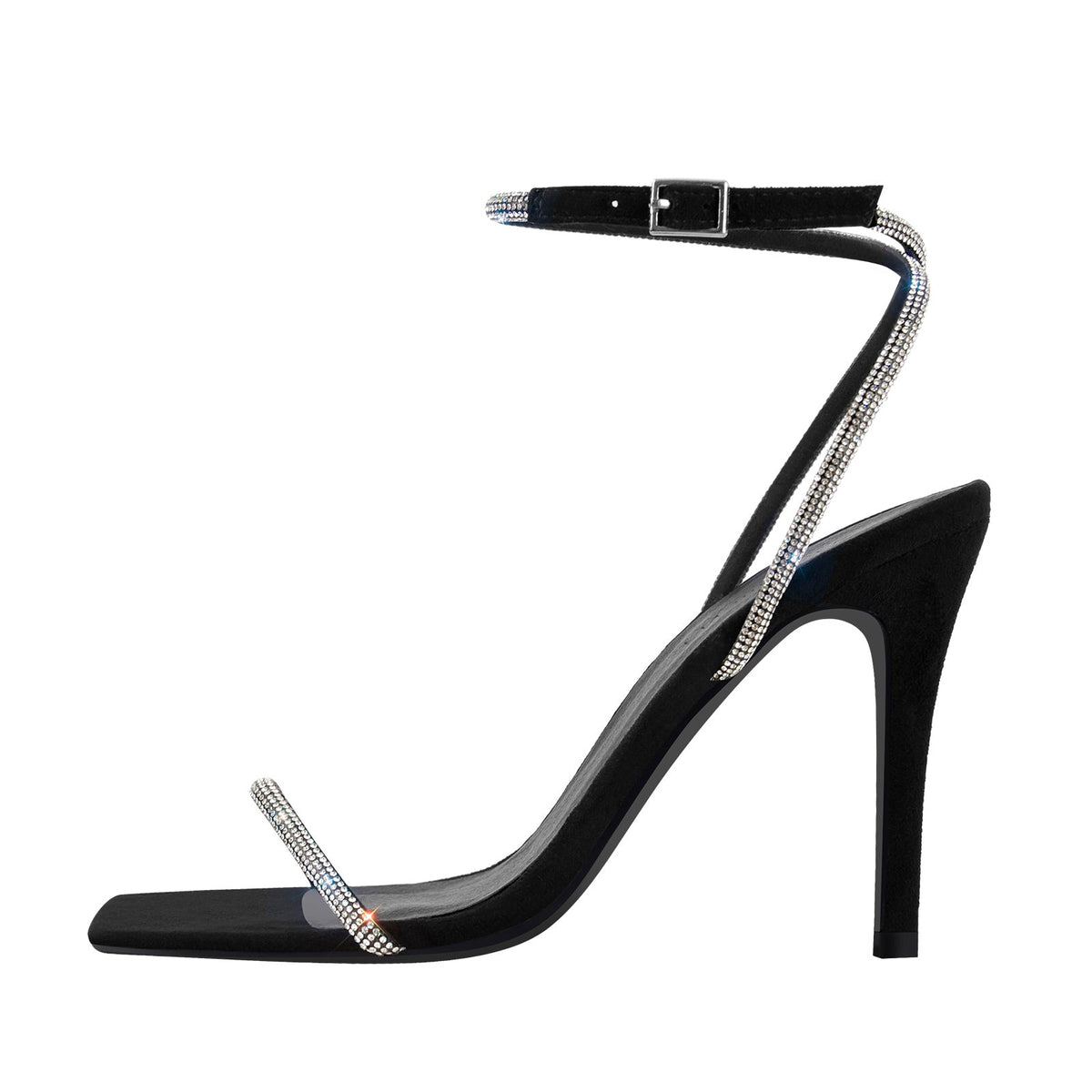 Rhinestones Ankle Strap Stilettos Sandals - Onlymaker Best Price