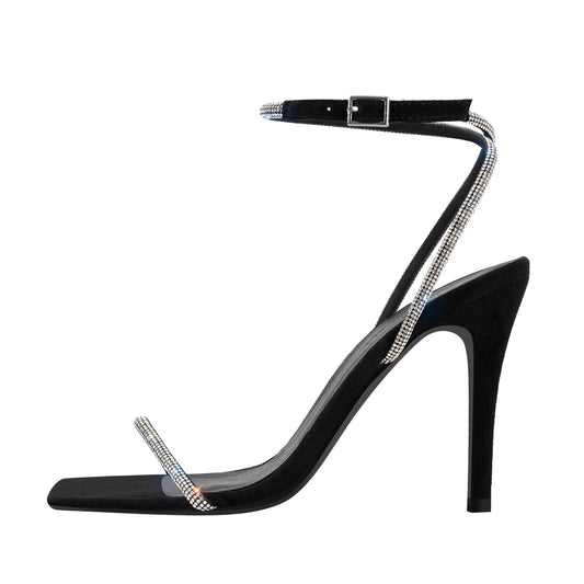 Rhinestones Ankle Strap Stilettos Sandals - Onlymaker Best Price