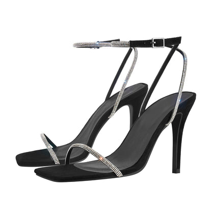 Rhinestones Ankle Strap Stilettos Sandals - Onlymaker Best Price