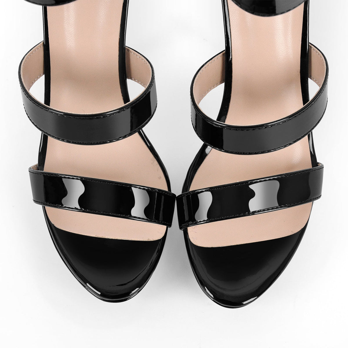 Black Ankle Zip Platform Stiletto Band Sandals - Onlymaker Trusted