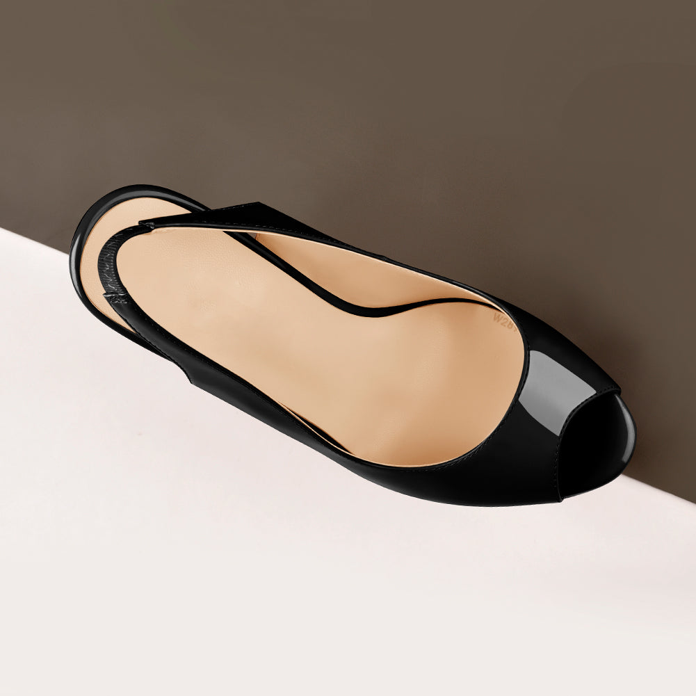 Platform Peep Toe Slingback High Heels - Onlymaker Sale