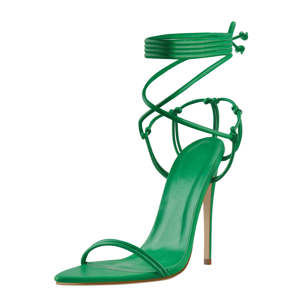 Pointed Toe Lace Up Strap High Heel Sandals - Onlymaker Smart Buy