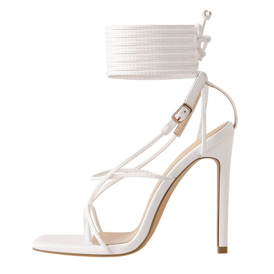 Square Toe Strap High Heel Stiletto Sandals - Onlymaker Trending
