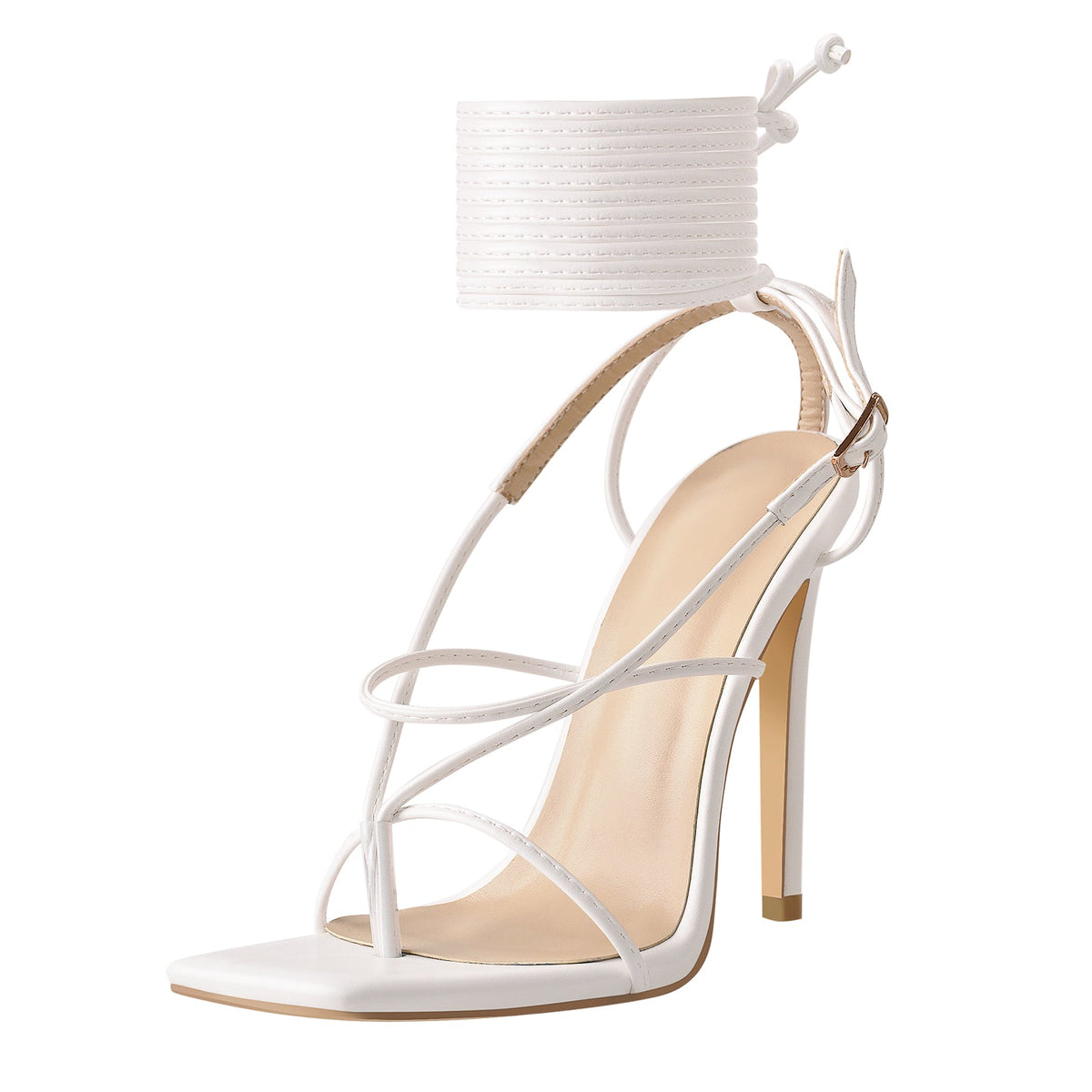 Square Toe Strap High Heel Stiletto Sandals - Onlymaker Trending