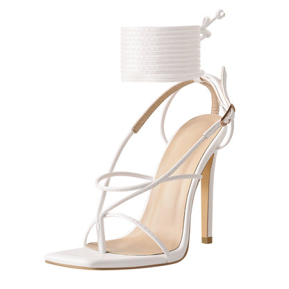 Square Toe Strap High Heel Stiletto Sandals - Onlymaker Trending