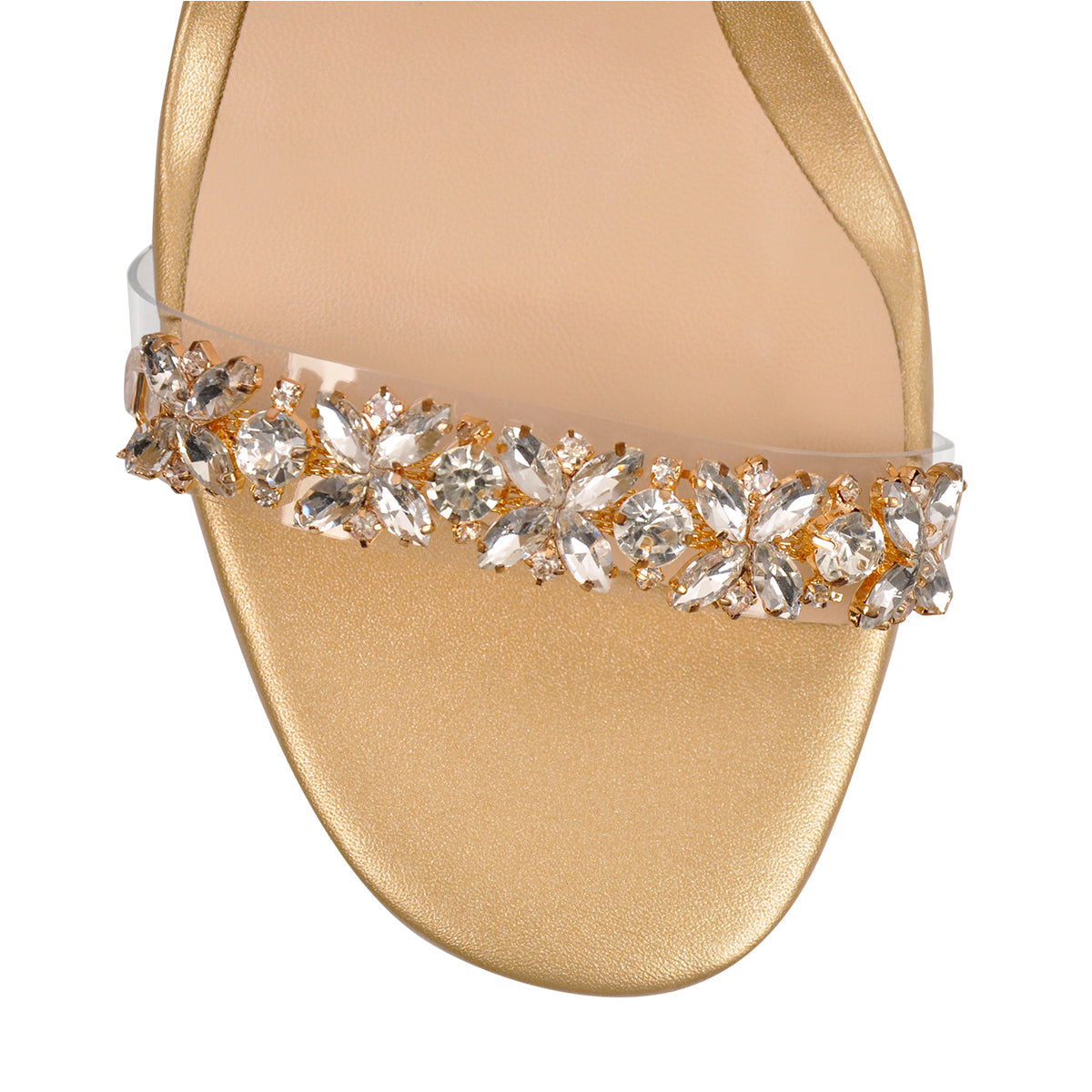 Ankle Clear Strap Rhinestone Transparent Perspex Heels Sandals - Onlymaker Best Seller