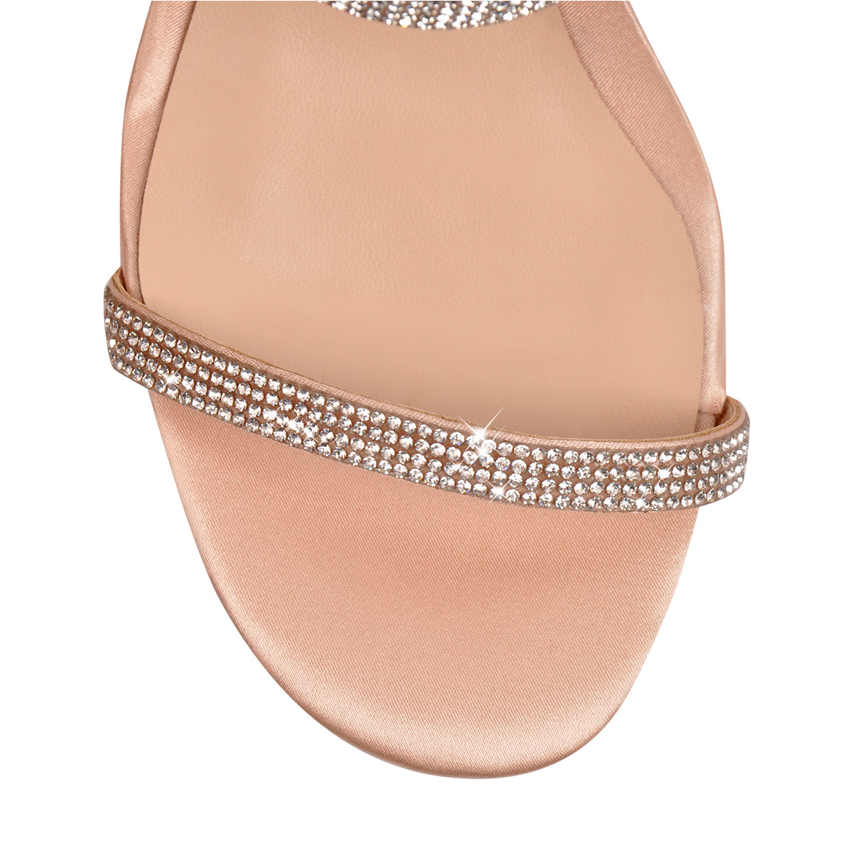 Rhinestone Strap Lucite Clear Block Chunky Perspex High Heels Sandals - Onlymaker Popular