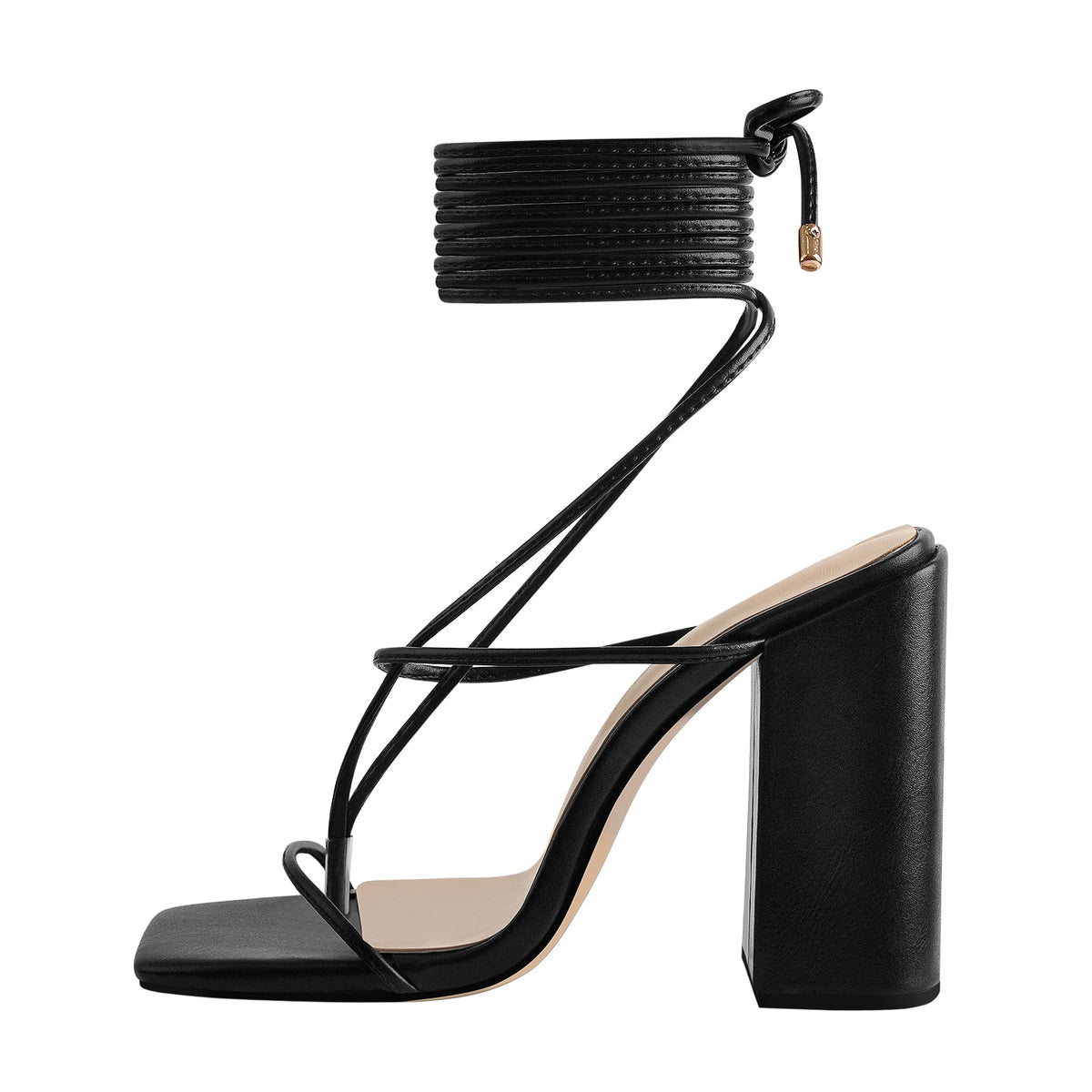 Ankle Strap Square Toe Chunky Heels Sandals - Onlymaker Essential