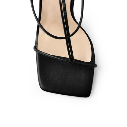 Ankle Strap Square Toe Chunky Heels Sandals - Onlymaker Essential