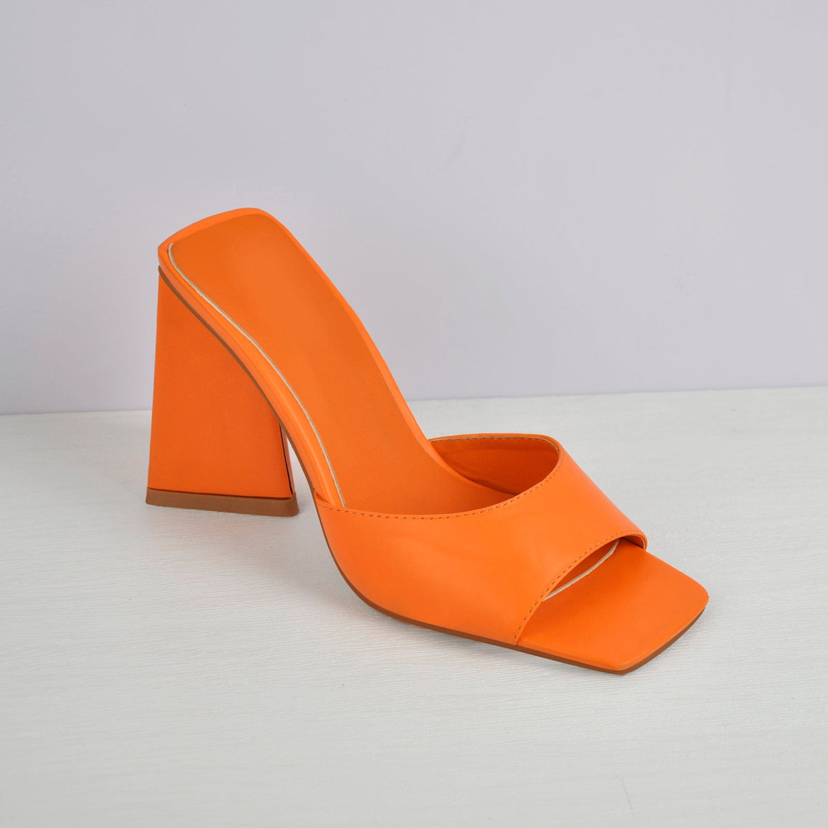 Square Toe Chunky Heel Sandal Mules - Onlymaker Quality