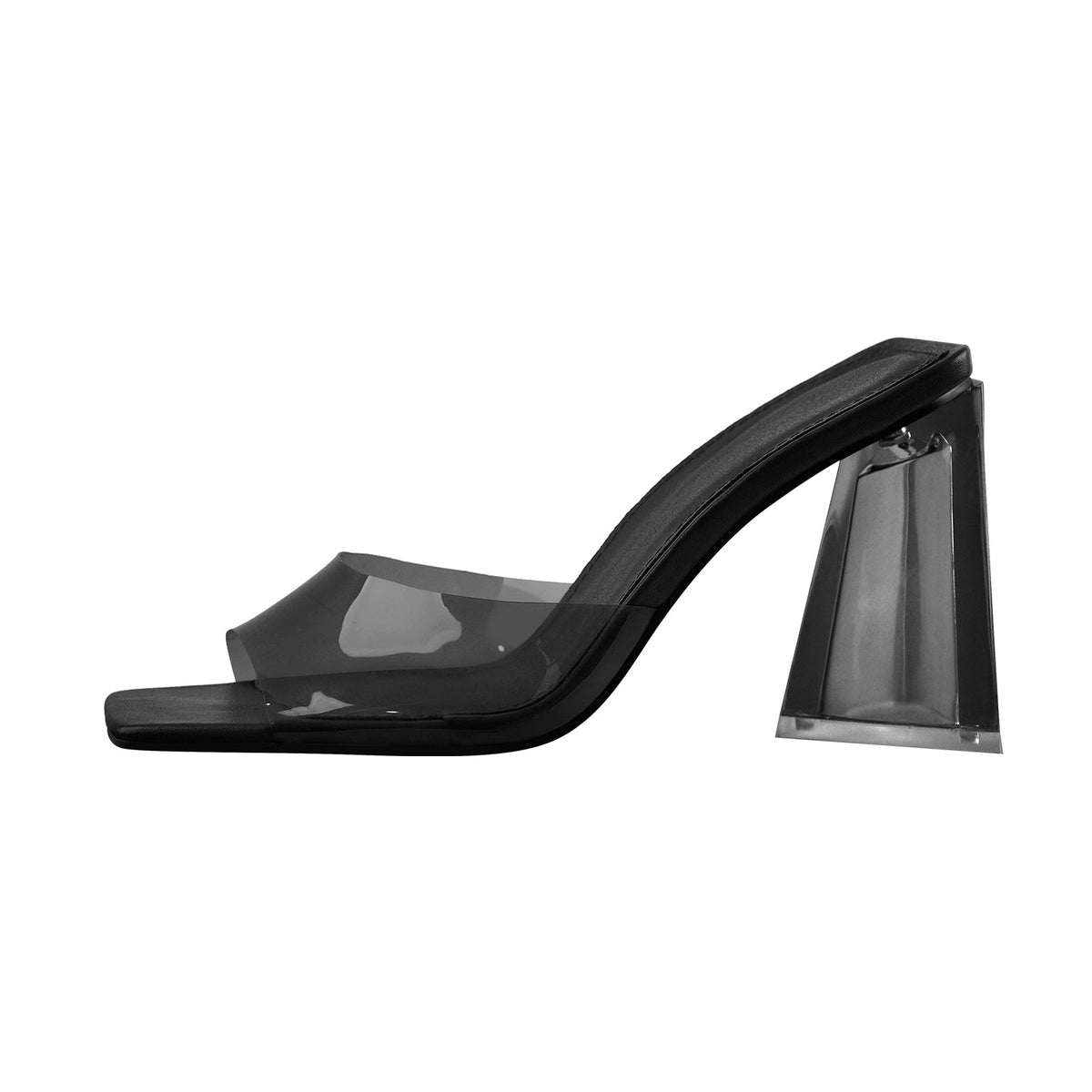 Clear Chunky Heel Sandals Mules - Onlymaker Quality