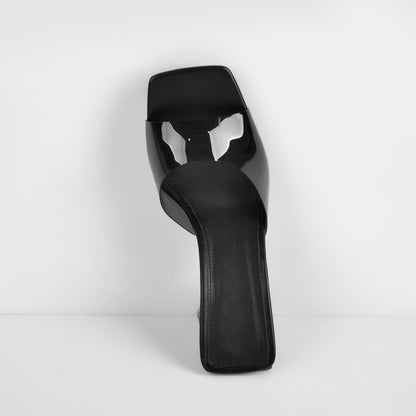 Clear Chunky Heel Sandals Mules - Onlymaker Quality