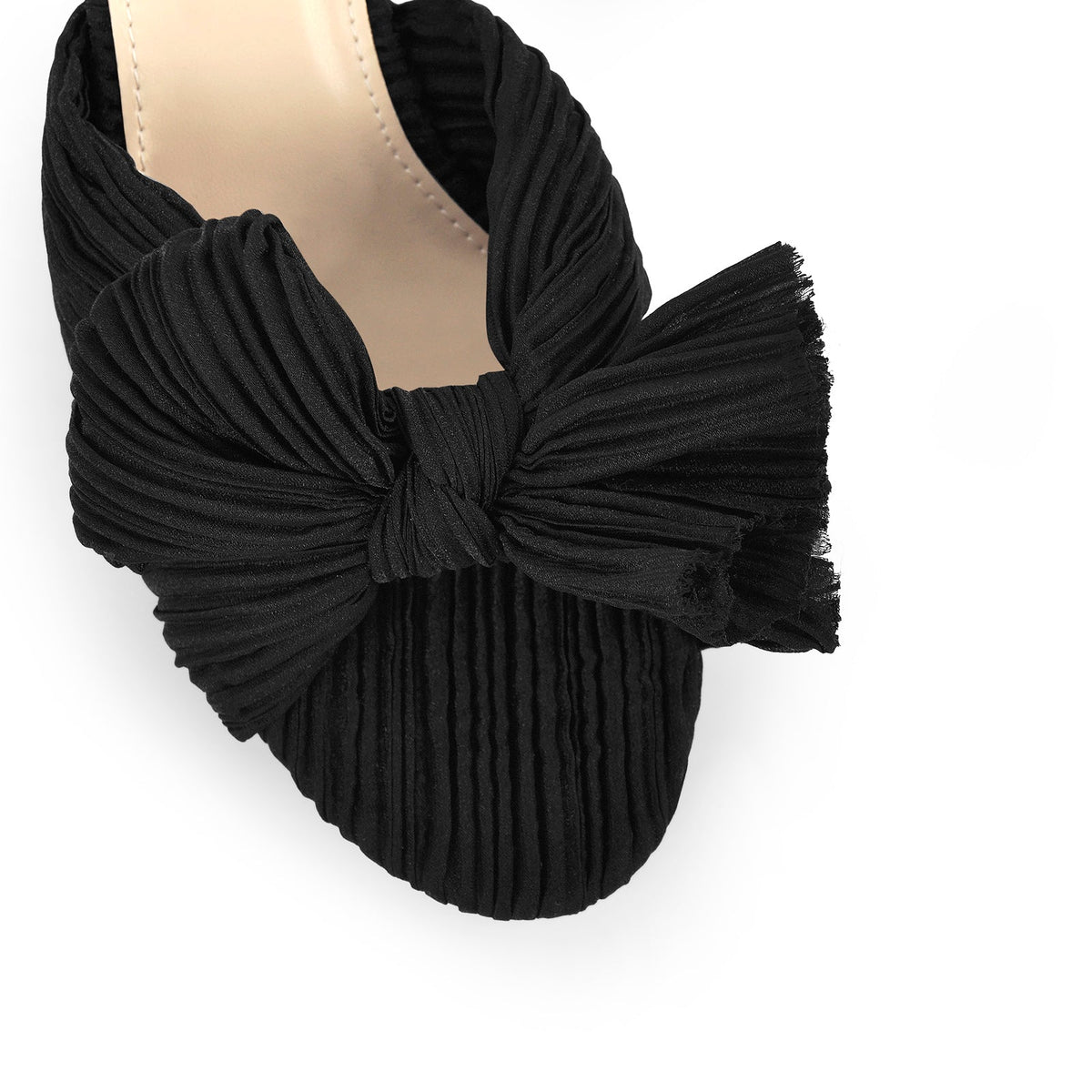 Pleated Bowknot Mid Chunky Heel Sandals - Onlymaker Trusted