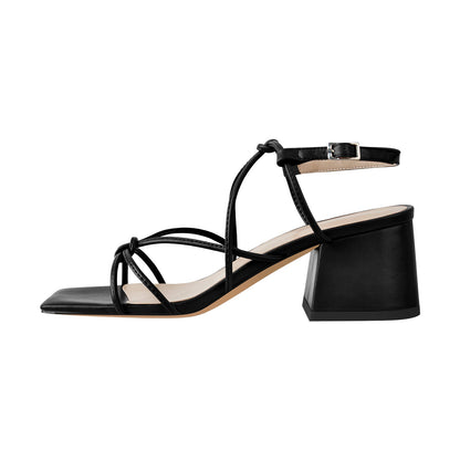Criss Cross Gladiator Strappy Chunky Heel Sandals - Onlymaker Hot Sale