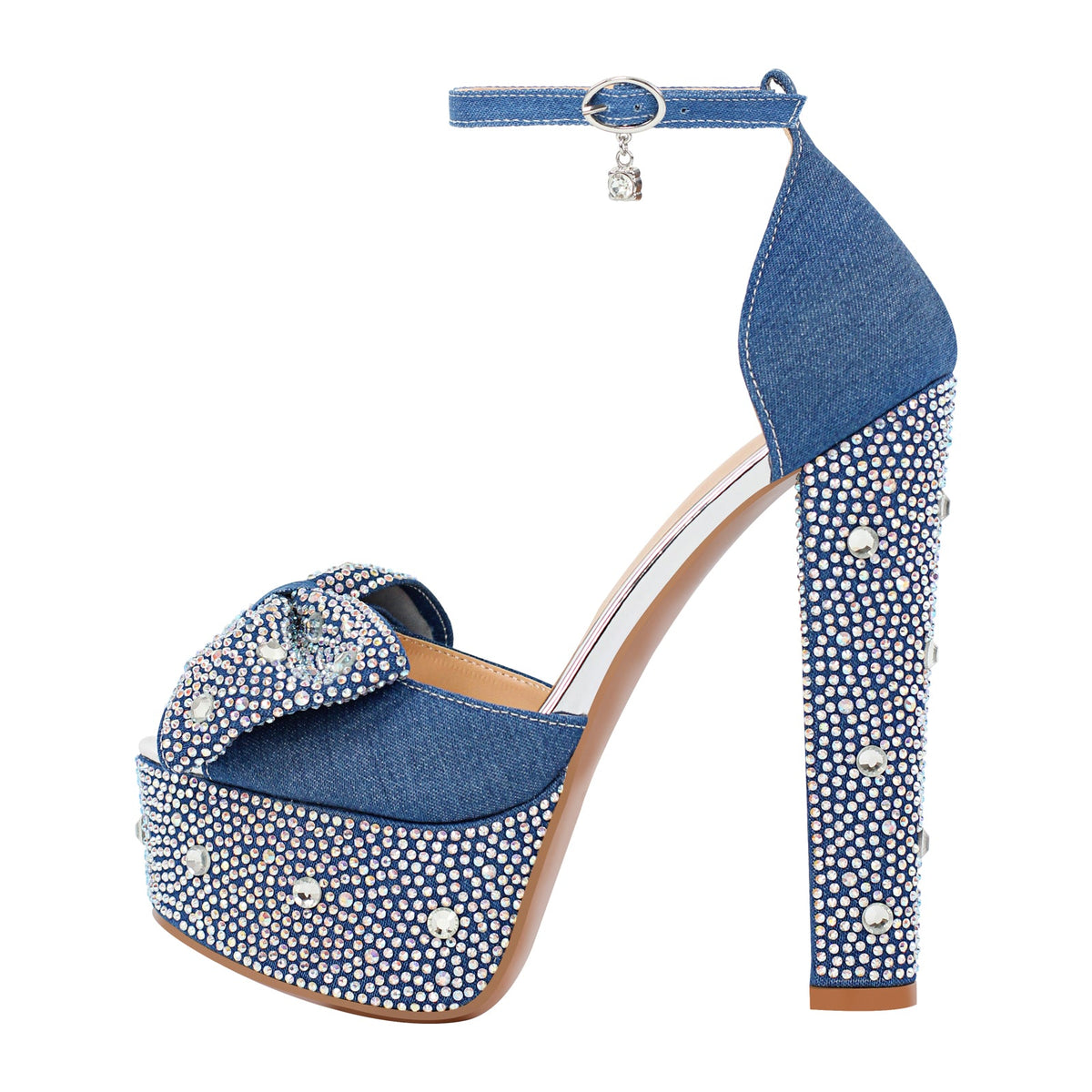 Rhinestone Bow Peep Toe High Heel Sandals - Onlymaker Customer Favorite