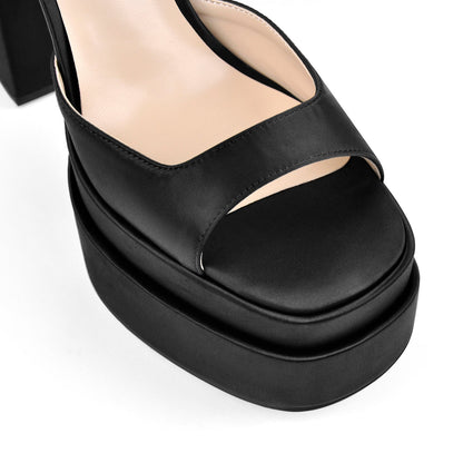 Double Platform Ankle Strap Chunky Heel Sandals - Onlymaker Top Pick