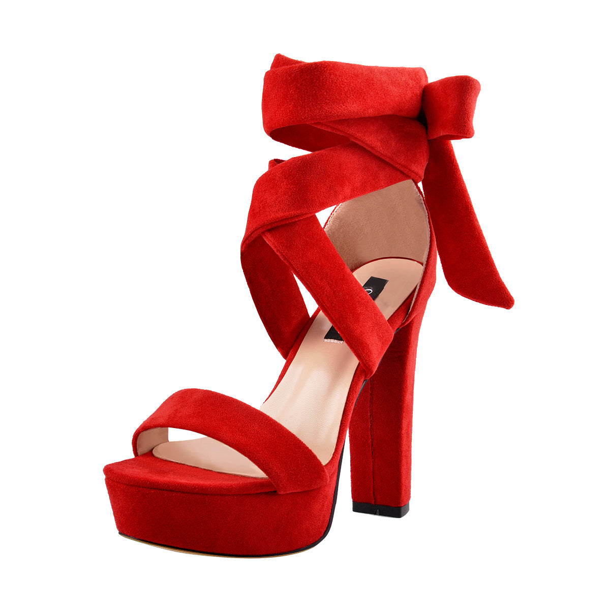 Suede Lace Up Platform Chunky High Heel Sandals - Onlymaker Trusted