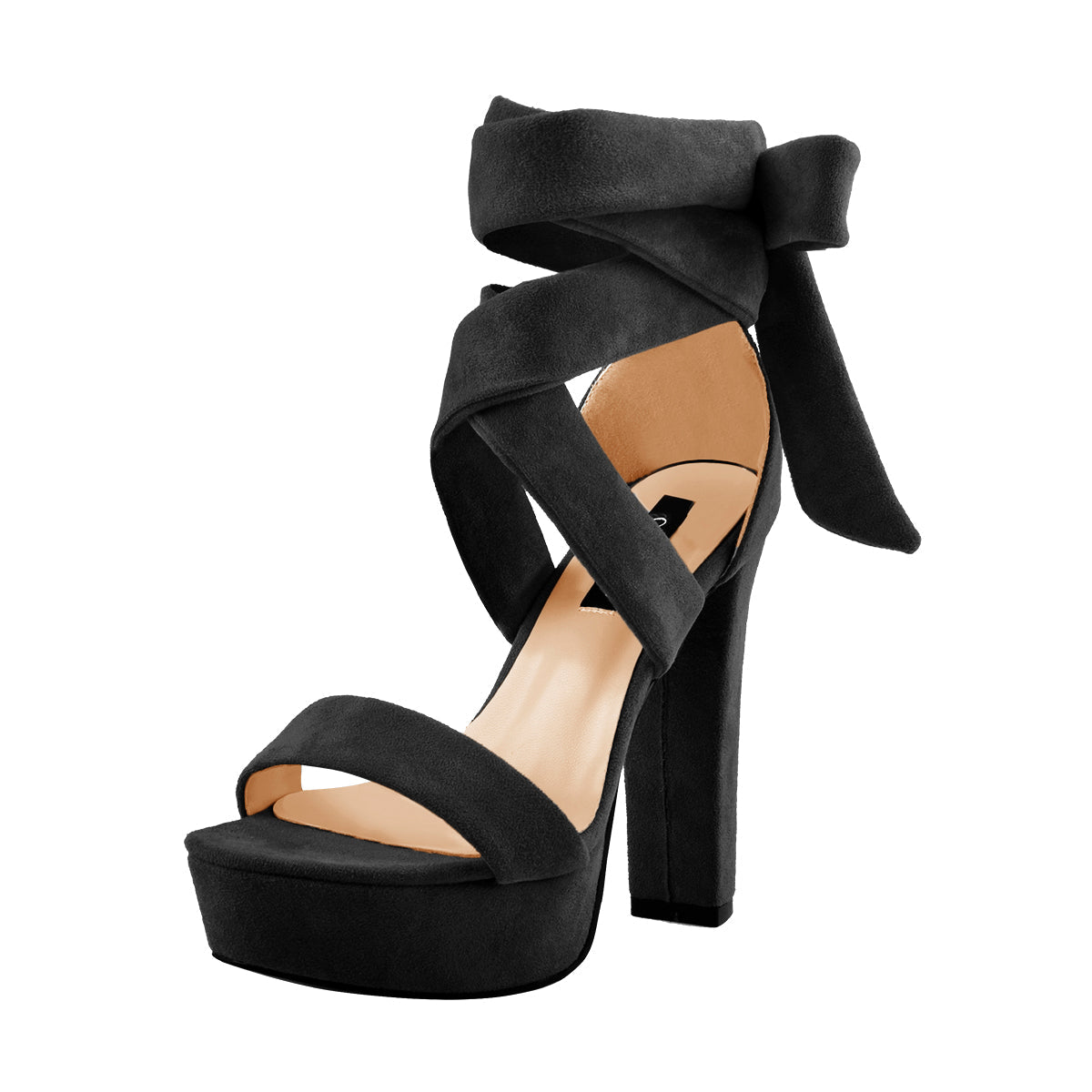 Suede Lace Up Platform Chunky High Heel Sandals - Onlymaker Trusted
