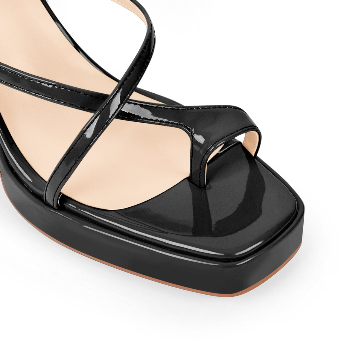 Chunky Mid Heel Criss Cross Platform Sandals - Onlymaker Quality