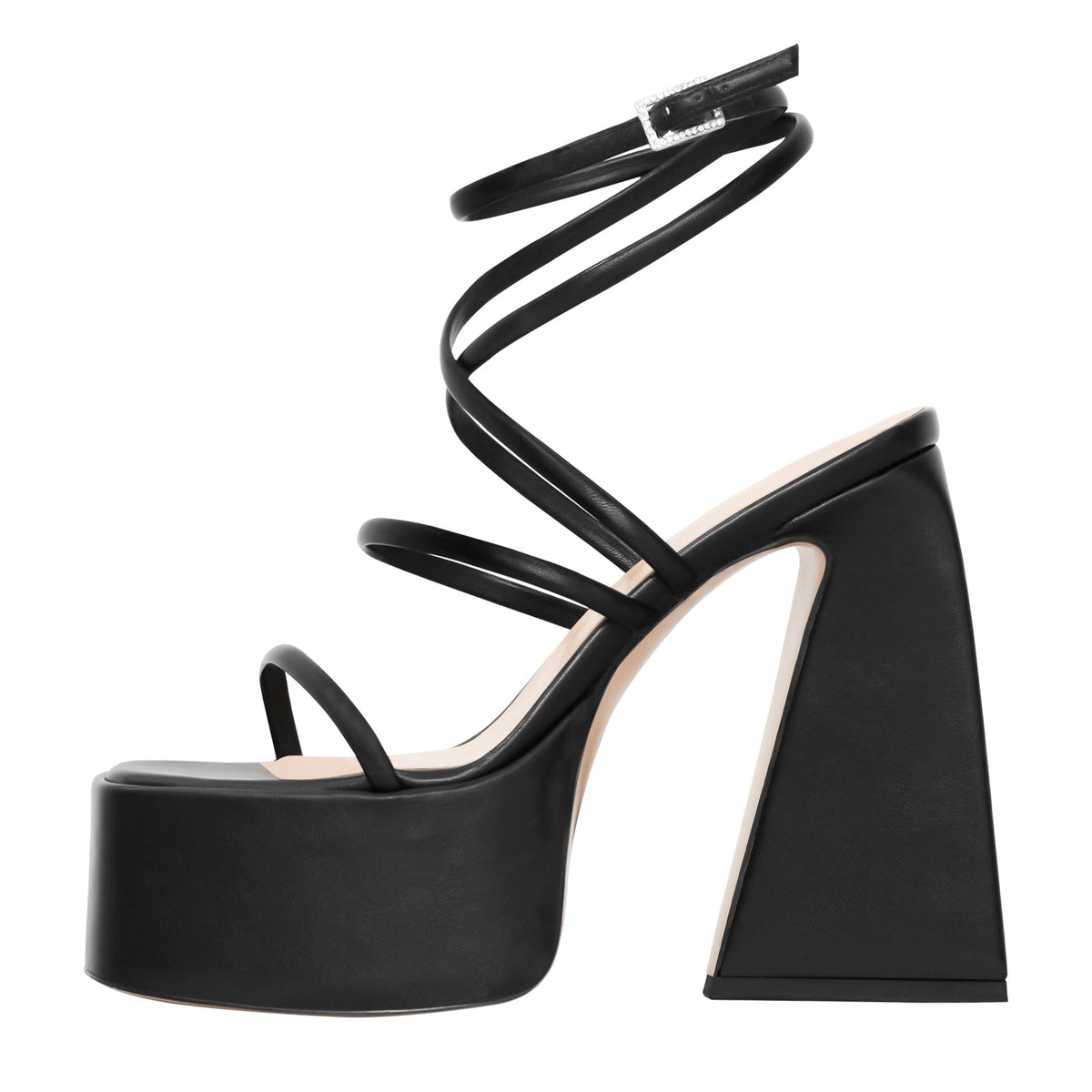 Platform Chunky Triangle Heel Sandals - Onlymaker Featured