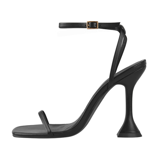 Black Ankle Strap High Heel Sandals - Onlymaker Everyday