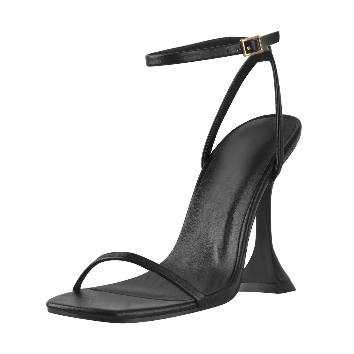 Black Ankle Strap High Heel Sandals - Onlymaker Everyday
