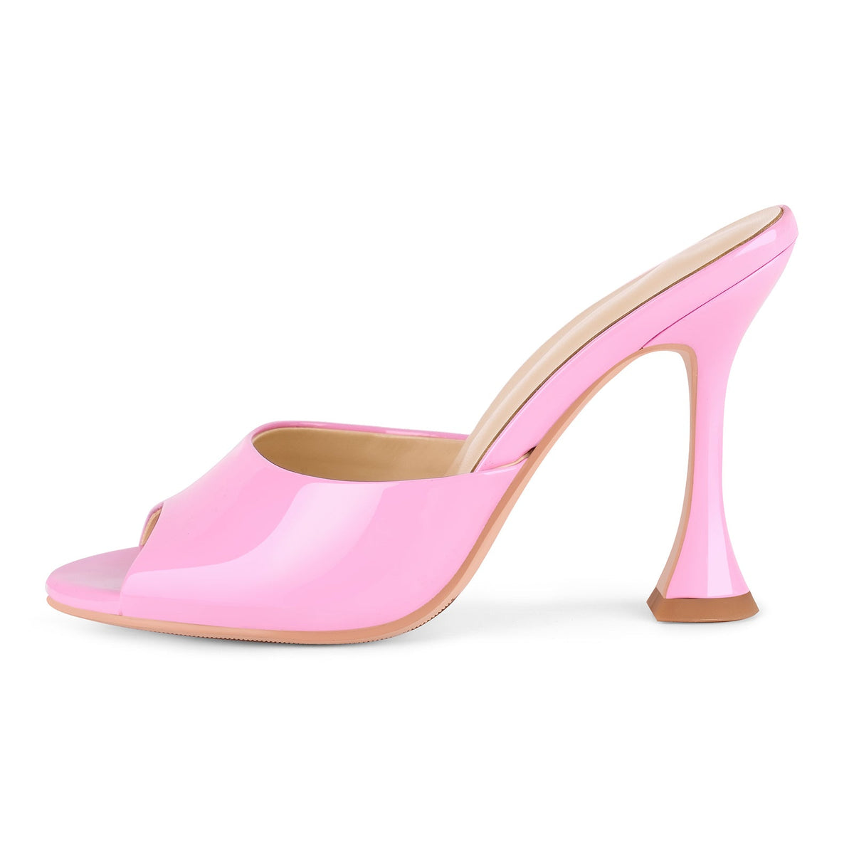 Round Toe Slip On Tapered Heel Mules - Onlymaker Deals