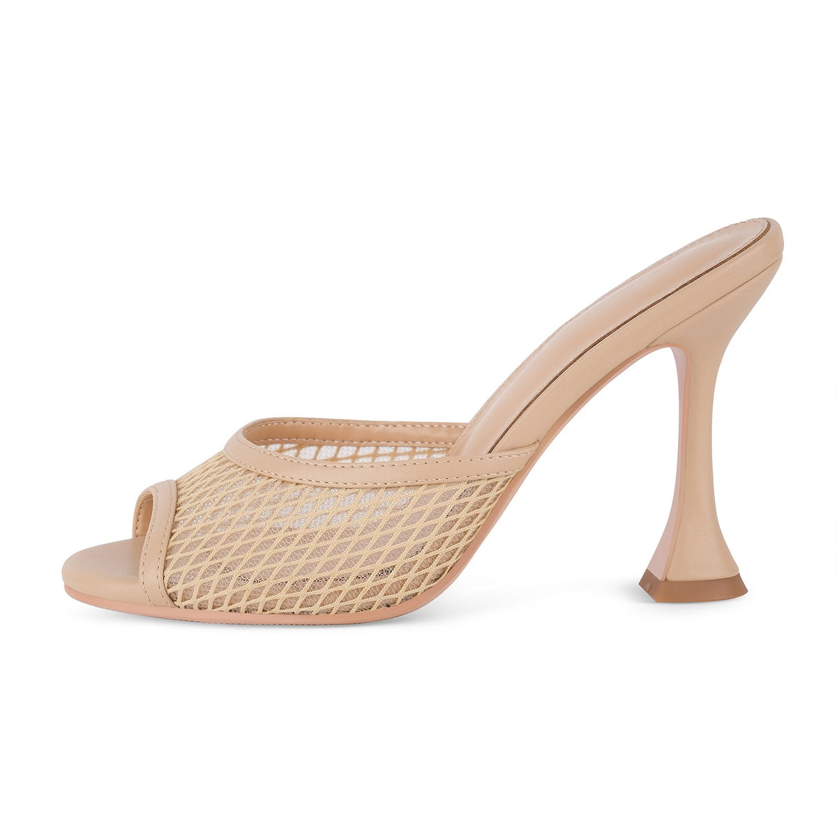 Round Toe Mesh Tapered Heel Mules - Onlymaker Exclusive