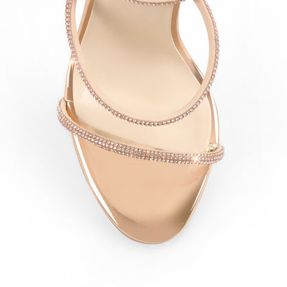 Open Toe High Heels Rhinestone Strappy Sandals - Onlymaker Customer Favorite