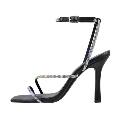 Ankle Rhinestone Strap High Heel Sandals - Onlymaker Trusted