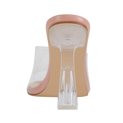 Clear Heel Slip On Sandals Mules - Onlymaker Value