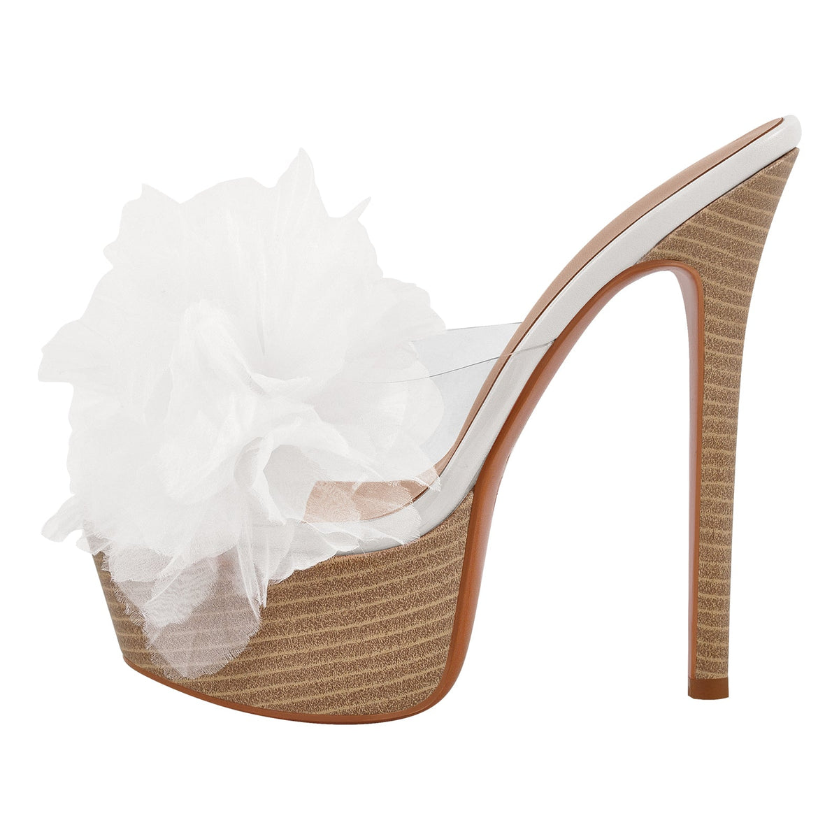 Platform Mesh Clear Stiletto Mules - Onlymaker Classic