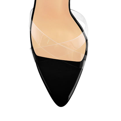 Clear Cross Band Open Toe High Heel Sandals - Onlymaker Recommended