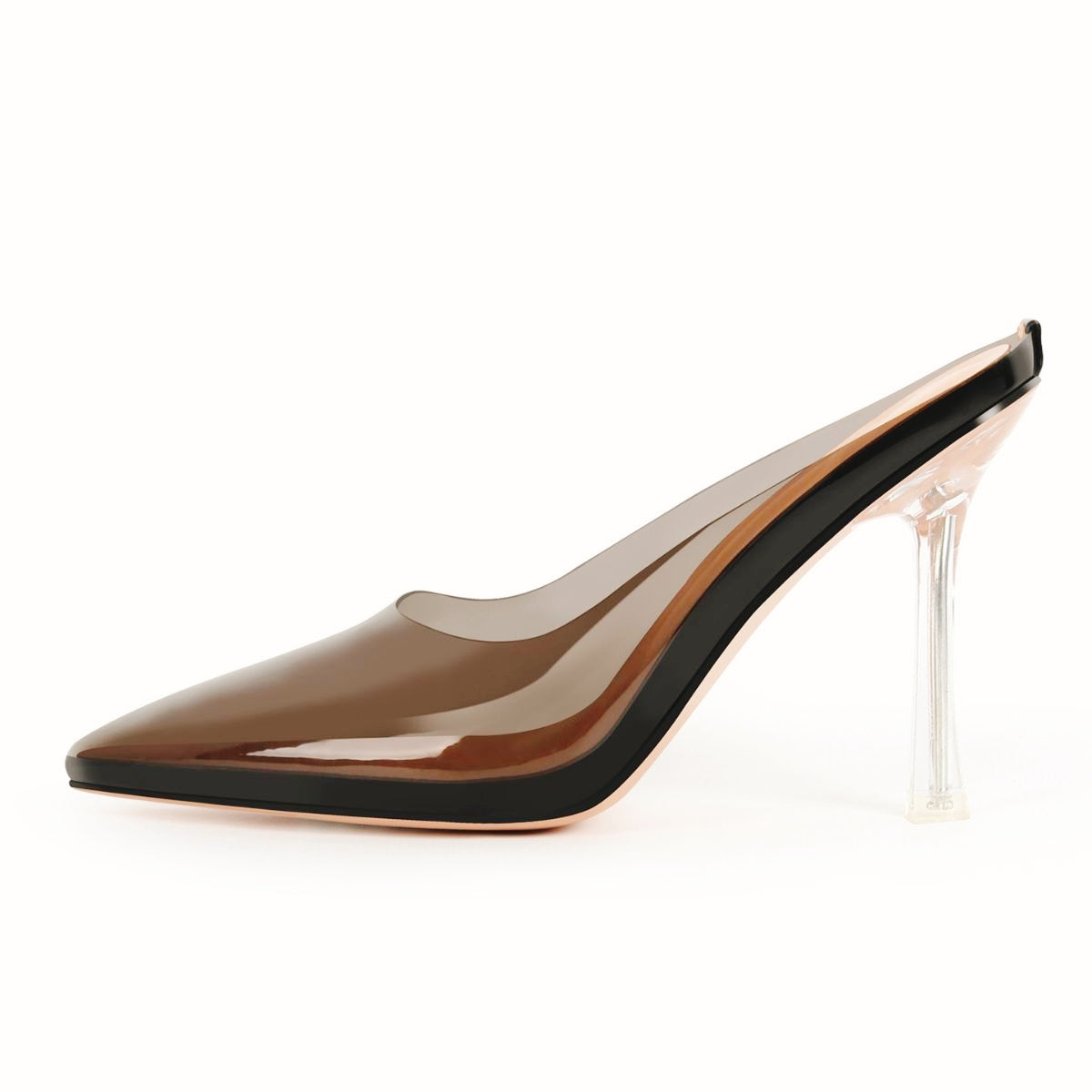 Pointed Toe Clear Heel Mules - Onlymaker Trending
