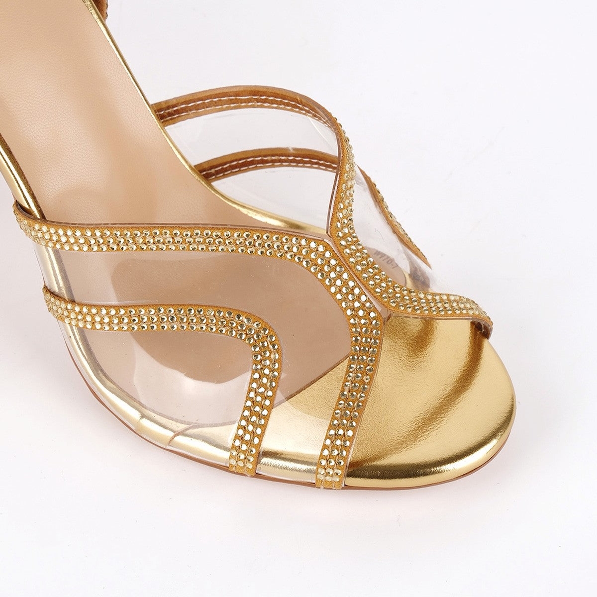 Clear Rhinestone Ankle Strap Stiletto Sandals - Onlymaker Hot Sale