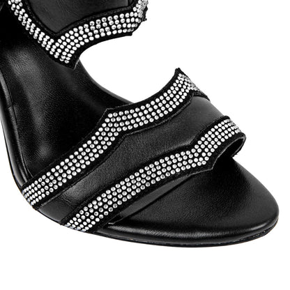 Rhinestone Cutout Back Zipper Ankle Bootie Sandals - Onlymaker Value