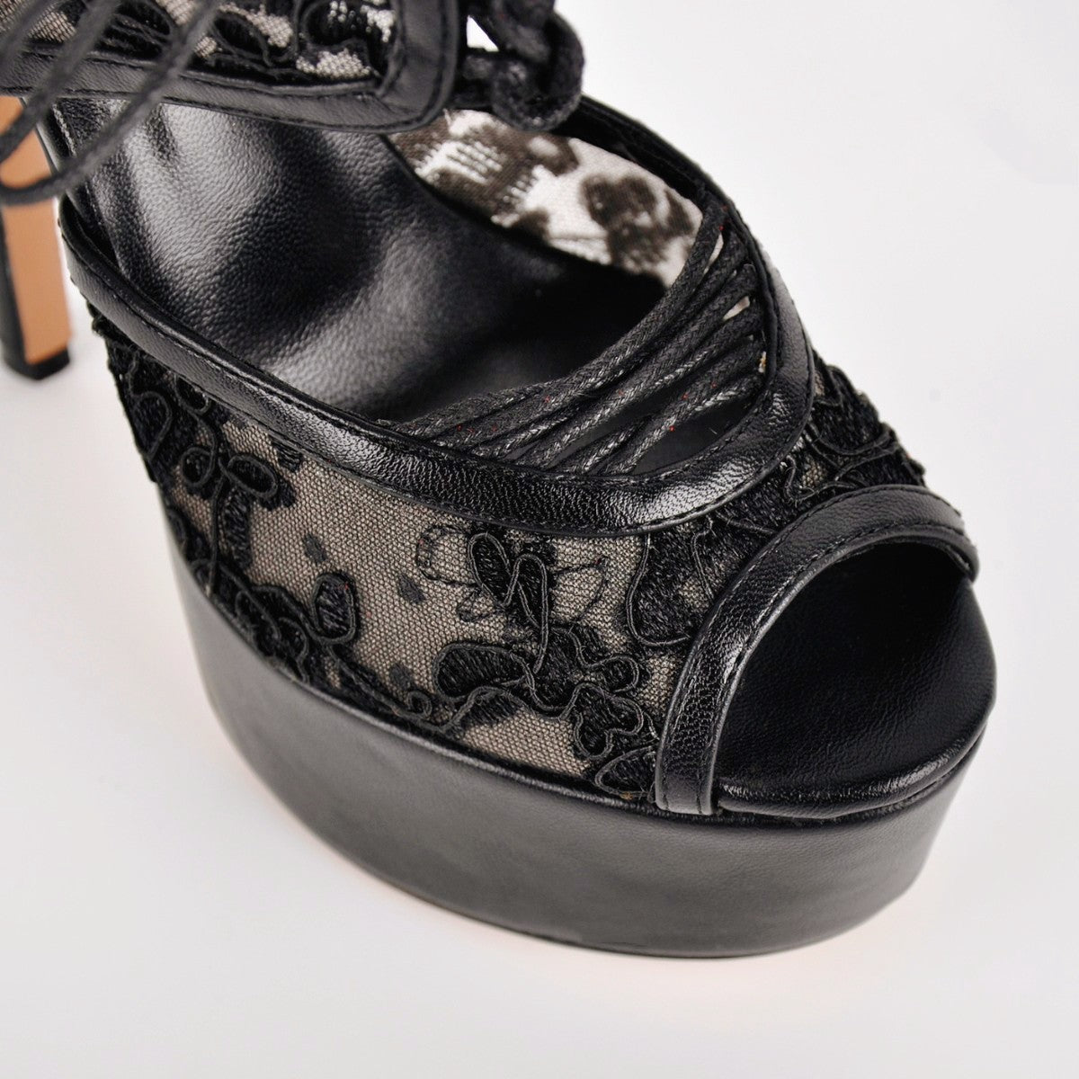 Platform Mesh Lace-up Slingback Sandals - Onlymaker Hot Sale