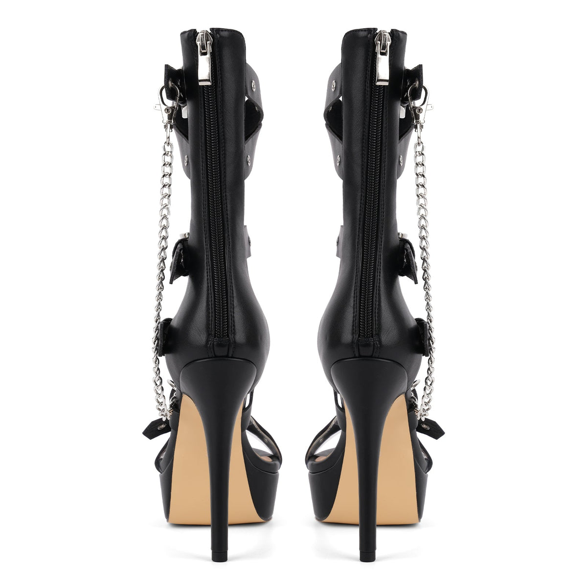 Platform Metal Chain Buckle Straps Sandals - Onlymaker Best Price
