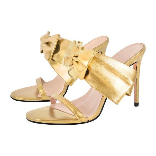 Open Toe Strap Bow Stiletto Sandals - Onlymaker Trusted