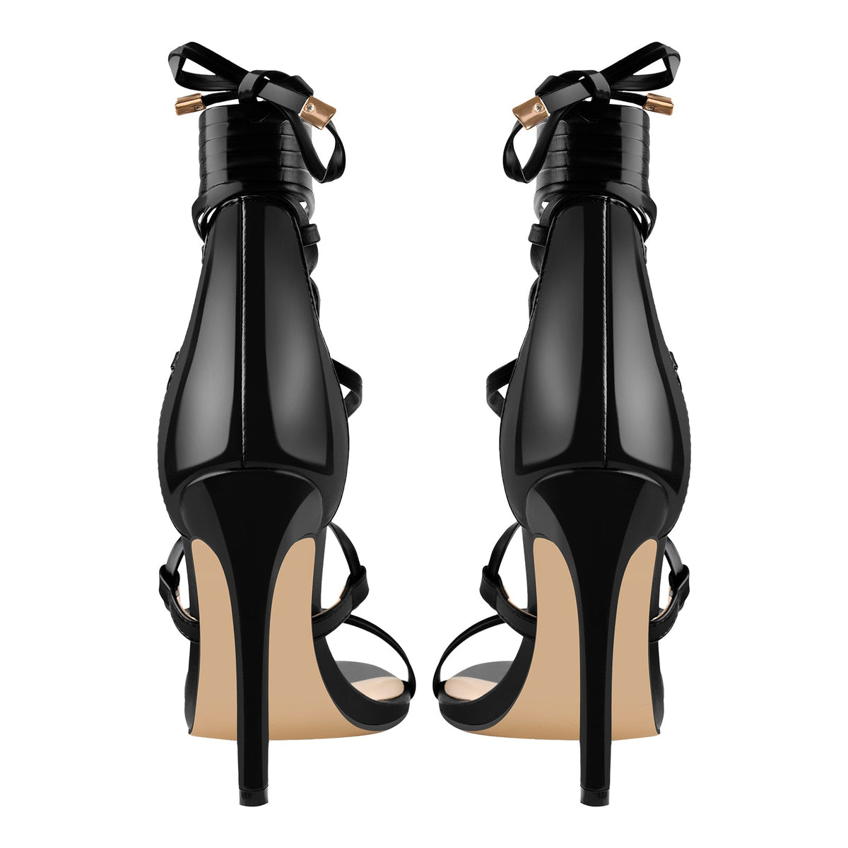 Gladiator Round Toe Lace-up Stiletto Sandals - Onlymaker Best Seller