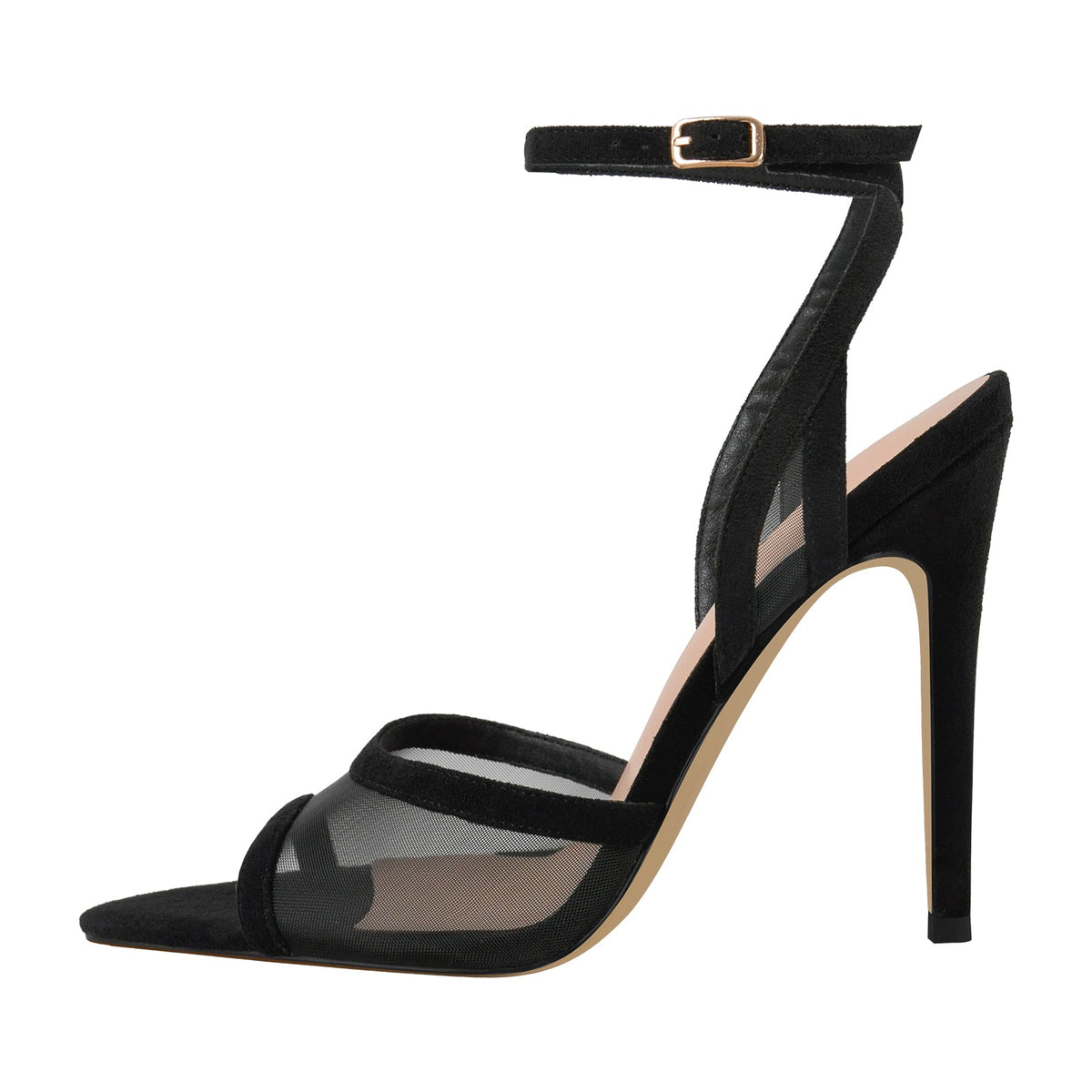 Mesh Pointed Toe Ankle Strap Sandals - Onlymaker Trusted