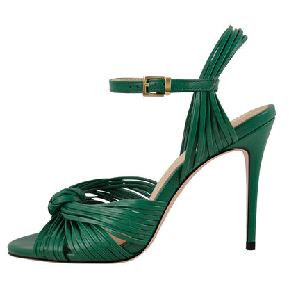 Round Toe Buckle Strap Stiletto Sandals - Onlymaker Premium